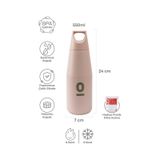 Paslanmaz Çelik Pembe Şişe Termos 550 ml No:66