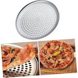 Paslanmaz Çelik Pizza Tepsisi,delikli Lahmacun ve Pizza Tavası,fırın Tepisisi (36 Cm)