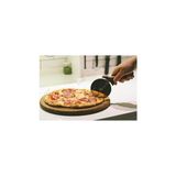 Paslanmaz Çelik Profesyonel Pizza/börek Bıçağı - Pizza Kesme Bıçağı - Pizza Ruleti - Ahşap Saplı - 1BW-Beyaz