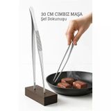 Paslanmaz Çelik Şef Cımbızı 30 Cm – Mutfak Maşası Kızartma Maşası