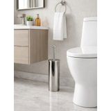 Paslanmaz Çelik Silindir Tuvalet Fırçası – Kapalı Hazneli, Modern Wc Fırçası Seti Vichy-7046 Gümüş