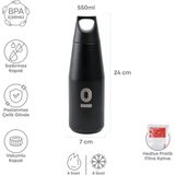 Paslanmaz Çelik Siyah Şişe Termos 550 ml No:67