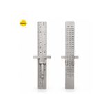 Paslanmaz Çelik Sürgülü Klipsli Cep Cetveli 15 Cm Çift Taraflı Hassas Metal Cetvel