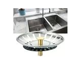 Paslanmaz Çelik Süzgeç Lavabo Evye Filtre Mutfak Gider Süzgeci Ve Tıkacı Çift Yönlü (8 Cm) Çelik