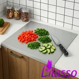 Paslanmaz Çelik Tek Bükümlü Metal Tezgah Koruyucu Kesme Tahtası 30X40 cm - Gri