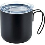 Paslanmaz Çelik Termos Mug - 320ML Vakumlu Seyahat Bardağı - Sızdırmaz Şeffaf Kapaklı ve Ergonomik Saplı Kamp Kupası - Ofis ve Dış Mekan Için Isı Yalı - Çok Renkli