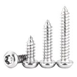 Paslanmaz Çelik Torx Güvenlik Kendiliğinden Vuran Vidalar(M2.6x8mm) | M2-M6 Altı Loblu Torx Tava Başlığı, Kendinden Kılavuzlu Pimli, 10 adet, Ağaç İşleme: Güvenli Bağlantı