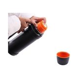Paslanmaz Çelik Vakum Şişesi, Saplı ve Kapak Kesici ile Geniş Açıklık, Kapasite 750 ml