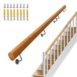 Paslanmaz çelik vidalı şömine borusu tutucu, odun sobası için, güçlendirilmiş duvar askısı, hava koşullarına dayanıklı, 4 m (13 ft) masif ahşaptan merdiven korkuluğu seti
