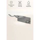 Paslanmaz Çelik Yapışkanlı Fön Makinesi Askılığı Delmeden Montaj Neme Dayanıklı Metal