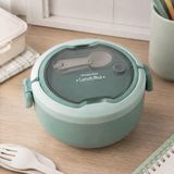 Paslanmaz Çelik Yuvarlak Lunch Box, Kilitli Çelik Beslenme Kabı,Yeşil