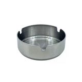 Paslanmaz Çelik Yuvarlak Metal Küllük - Lüks Fırçalanmış Tasarım 8 cm