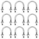 Paslanmaz Çelik Yuvarlak U-Cıvata Donanım Kiti(M6*33) | Gümüş M6 x 10-55 mm Kullanım Senaryosu: Bağlantı Boruları, Ahşap, Çerçeveler, Römorklar