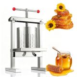 Paslanmaz çelikten dikey manuel bal presi, bal, meyve suyu, şarap ve yağ ekstraksiyonu için 20 mm çıkışlı, 1 Galon kapasite (yakl. 3,8 litre).