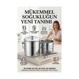 Paslanmaz Inox Parlak Çelik Buz Kovası Seti - Süzgeçli ve Buz Maşası Hediyeli 723145 - Çok Renkli