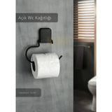 Paslanmaz Kapaksız Tuvalet Kağıdı Askılığı Wc Kağıtlık Tutucu Siyah