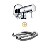 Paslanmaz Krom Taharet Musluğu (Aç-Kapa) 5 Yıl Garantili + 3/8 - 3/8 50 Cm Flex Hortum Hediyeli