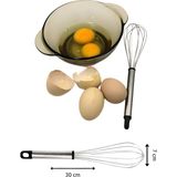 Paslanmaz Lüx Metal Saplı Çırpma Karıştırma Teli Çırpıcı 30 Cm