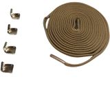 Paslanmaz Metal Klipsli, Kullanışlı, Akıllı, Pratik, Elastik Bağlanmayan Ayakkabı Bağcığı, 1 Çift (Bej)