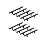 Paslanmaz Metal Kulp, Mat Siyah, Dolap Çekmece Mobilya Kulbu, TV Ünitesi Yatak Odası Vestiyer Mutfak için (224 mm, Adet, 10)