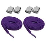 Paslanmaz, Sıkıştırmalı Metal Klipsli, Önü Açık Modelli, Akıllı, Pratik, 100 cm Elastik, Bağlamaya Gerek Olmayan Ayakkabı Bağcığı, 1 ÇİFT (MOR)