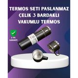 Paslanmaz Termos İkili Bardak Seti | 6-12 Saat Sıcak/Soğuk Tutma