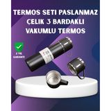 Paslanmaz Termos Seti 500 ml Çok Renkli Çelik Malzeme ile 6-12 Saat Sıcak/Soğuk Tutma