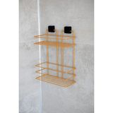 Paslanmaz Yapışkanlı Banyo Rafı Düzenleyici Organizer - Altın - Altın / 28 x 10