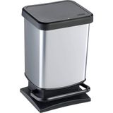 Paso Çöp Kutusu 20L Kapaklı, Plastik (Pp) Bpa Içermez, Gümüş Metalik, 20 Litre (29,3 x 26,6 x