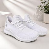 Pasomia Ünisex Nefes Alabilen Esnek Hafif Triko Sneaker Spor Ayakkabı - Beyaz