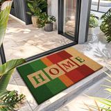 Paspas Çok Renkli Home Desenli Kapı Önü Paspası 40 x 60 cm - Abanoz