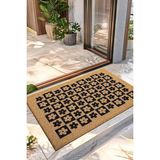 Paspas Dama Çiçek Desenli Kapı Önü Paspası Koko 40 x 60 cm - Abanoz