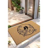 Paspas Dekoratif Kuş Desenli Kapı Önü Paspası Koko 40 x 60 cm - Abanoz