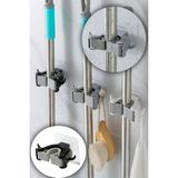 Paspas Süpürge Fırça ve Mop Askısı Sap Tutucu Mutfak ve Banyo Askısı (Üçlü) (3)(NKS130-3) - Option-1 - 00 Beyaz