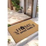 Paspas Sweet Home Kalp Desenli Kapı Önü Paspası Koko 40 x 60 cm - Abanoz
