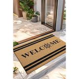 Paspas Welcome Gemi Dümeni Desenli Kapı Önü Paspası Koko 40 x 60 cm - Abanoz