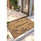 Paspas Welcome Limon Desenli Kapı Önü Paspası Koko 40 x 60 cm - Abanoz