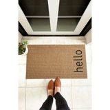 Paspas Yap Hello Yazılı Ev Kapı Önü Paspası Dış Kapı Paspası - Hasır - 40 x 60 cm