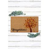 Paspas Yap Sonbahar Tasarımlı Hoşgeldiniz Kapı Önü Paspası Koko Paspas Kıl Paspas - 33 x 60 cm - Kahverengi