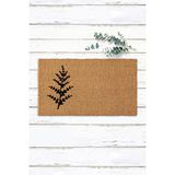Paspas Yap Tek Dal Tasarımlı Şık Koko Kapı Önü Paspası Kapı Paspası Ev Dekoru - Naturel - 33 x 60 cm