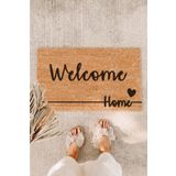 Paspas Yap Welcome Siyah Kalpli Sağ Altta Home Çizgili Kapı Önü Paspası Koko Paspas Kıl Paspas Ev Paspası