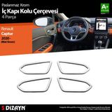 paspasgarajı Paspasgaraji Renault Captur 2 Krom Iç Kapı Kolu Çerçevesi 4 Prç. 2020 Üzeri (Mat Krom)