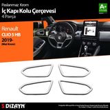 paspasgarajı Paspasgaraji Renault Clio 5 Krom Iç Kapı Kolu Çerçevesi 4 Prç. 2019 ve Üzeri (Mat Krom)