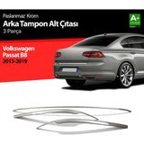 paspasgarajı Paspasgaraji Vw Passat B8 Krom Arka Tampon Alt Çıtası 3 Parça 2015-2019