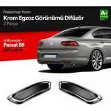 paspasgarajı Paspasgaraji Vw Passat B8 Krom Egzoz Görünümü Difüzör R Line Still 2 Parça 2015-2019
