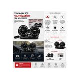 Paspro Otomotiv Trm Araç Içi Ikili Vantilatör 12V Çakmaklık Girişli Çift Başlıklı Hız Ayarlı T303C