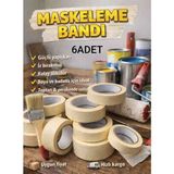 Pass 6 Adet Maskeleme Bandı Kağıt Bant 48MM