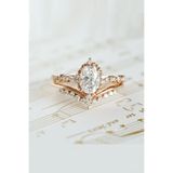 passion silver İkili Prenses Yüzük Pırlanta Modeli 14k Gold Kaplama Kadın
