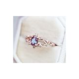 passion silver Mistik Topaz 14 Ayar Rose Altın Kaplama Kadın Yüzük