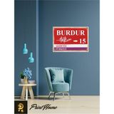 Passpano Ahşap Vintage Poster "15 Burdur Retro Mdf Poster" 24X34CM